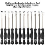 Ferilter 12 PCS Carburetor Adjustment Tool 2-Cycle Small Engine Carb Adjusting Tool Kit for Poulan Husqvarna STIHL ECHO Trimmer Weedeater Chainsaw Blower