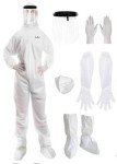 Zimchado Hazmat Suits Disposable Long Sleeve Gloves Full Body Paint Suit And Face Shield Shoe Cover Reusable Pair of Gloves (Small)