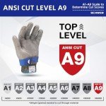 Schwer SlicePro ANSI A9 Cut Resistant Glove PR1706, Stainless Steel Mesh Metal Glove, Food Grade for Kitchen Cooking, Butcher Meat Cutting, Oyster Shucking, Mandoline, Fishing (M, 1 PCS)