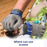 Schwer SlicePro ANSI A9 Cut Resistant Glove PR1706, Stainless Steel Mesh Metal Glove, Food Grade for Kitchen Cooking, Butcher Meat Cutting, Oyster Shucking, Mandoline, Fishing (M, 1 PCS)