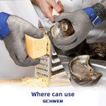Schwer SlicePro ANSI A9 Cut Resistant Glove PR1706, Stainless Steel Mesh Metal Glove, Food Grade for Kitchen Cooking, Butcher Meat Cutting, Oyster Shucking, Mandoline, Fishing (M, 1 PCS)