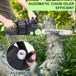 Weed Wacker 16 Inch Cordless Chainsaw, Brushless Motor Electric Chainsaw, Battery Powered Chainsaw with 2 x 4Ah Batteries, Auto-Lubrication Chain Saw for Tree Felling, Pruning, Logging and Firewood