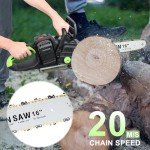 Weed Wacker 16 Inch Cordless Chainsaw, Brushless Motor Electric Chainsaw, Battery Powered Chainsaw with 2 x 4Ah Batteries, Auto-Lubrication Chain Saw for Tree Felling, Pruning, Logging and Firewood