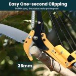 Dremmt 27 FT Pole Saws for Tree Trimming, [Ultra Sturdy] Tree Pruner with Thickened Saw Blade and Scissors for Tree Trimmer, Pole Cutter for Backyard and Garden, Bush Cutting and Pruning of Palm Trees