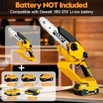 Cordless Mini Chainsaw 8 Inch for Dewalt 20V MAX Battery Powered (NO Battery), Mini Electric Chainsaw Cordless Hand Chainsaw, Portable Small Rechargeable Pruning Chain Saw for Wood Cut Tree Trimming