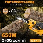 Cordless Mini Chainsaw 8 Inch for Dewalt 20V MAX Battery Powered (NO Battery), Mini Electric Chainsaw Cordless Hand Chainsaw, Portable Small Rechargeable Pruning Chain Saw for Wood Cut Tree Trimming