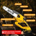 Cordless Mini Chainsaw 8 Inch for Dewalt 20V MAX Battery Powered (NO Battery), Mini Electric Chainsaw Cordless Hand Chainsaw, Portable Small Rechargeable Pruning Chain Saw for Wood Cut Tree Trimming