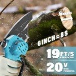 SOYUS Mini Chainsaw 6inch, Cordless Chainsaw Battery Powered with 2Pcs 21V Batteries, Portable Electric Chain Saw with Security Lock & Auto Oiler System for Wood/Tree Cutting