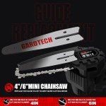Gardtech Mini Chainsaw Cordless 4&6 ", Battery Powered Chain Saw Handheld Chainsaws with 2023 Upgraded 4 Chains 2 Batteries Good for Olders, DIYer, Gardeners Continuously 2 Hours Work