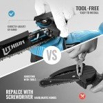 Mini Chainsaw Cordless 6-Inch with 2 Batteries 40V 19.2 Ft/s Battery Powered Electric Power Chain Saws with Security Lock, Upgraded Handheld Small Chainsaw for Wood Cutting Trimming