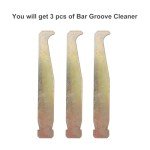 Halbeira 3Pcs Bar Groove Cleaner Chain Saw Guide Bar Rail Trough Cleaner Cleaning Tool Carbon Steel Cleaners for Most Chainsaw,3.94x0.59in Guide Bar Chainsaw Cleaner