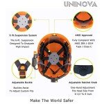 UNINONA Forestry Safety Helmet with Face Shield and Ear Muffs Chainsaw Helmet Forestry Garden Mowing Logging Arborist Tree Cutting Tree Climbing Work OSHA Hard Hats(S92 Orange+Earmuff+Shiled)