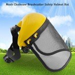 Forestry Safety Helmet Chainsaw Helmet,Hard Hat Sun Shade,Safety Helmet Hat with Full Face Mesh Visor for Logging Brushcutter Forestry Protection