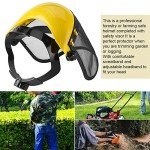 Forestry Safety Helmet Chainsaw Helmet,Hard Hat Sun Shade,Safety Helmet Hat with Full Face Mesh Visor for Logging Brushcutter Forestry Protection