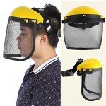 Forestry Safety Helmet Chainsaw Helmet,Hard Hat Sun Shade,Safety Helmet Hat with Full Face Mesh Visor for Logging Brushcutter Forestry Protection