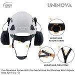 UNINOVA Arborist Helmet Forestry Helmet Chainsaw Helmet with Visor and Earmuffs,OSHA Safety Hard Hat Helmet for Logging Trimming Mowing Climbing Tree Service Garden Work(A91 White+Clear Visor+Earmuff)