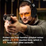 PROHEAR Electronic Ear Protection for Shooting with 4X Sound Amplification, Gun Range Hearing Protection Muffs, NRR 23dB Noise Reduction Headphones for Hunting, Black