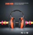 Hocazor HP033 Bluetooth 5.3 Hearing Protection AM FM Radio Headphones, 25dB NRR Noise Reduction Safety Earmuffs with 2000mAh Rechargeable Battery for Mowing Workshops, Orange