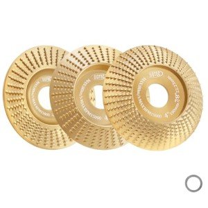 BGTEC Premium Wood Carving Disc Grinder Wheel Disc for Angle Grinder,3pcs 4" 100MM (Plane+Beveled+Arc) Stump Tool Grinding Wheel with 7/8"-5/8" Arbor for Cutting Shaping Grinding.