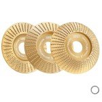 BGTEC Premium Wood Carving Disc Grinder Wheel Disc for Angle Grinder,3pcs 4" 100MM (Plane+Beveled+Arc) Stump Tool Grinding Wheel with 7/8"-5/8" Arbor for Cutting Shaping Grinding.