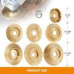 BGTEC Premium Wood Carving Disc Grinder Wheel Disc for Angle Grinder,3pcs 4" 100MM (Plane+Beveled+Arc) Stump Tool Grinding Wheel with 7/8"-5/8" Arbor for Cutting Shaping Grinding.