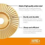 BGTEC Premium Wood Carving Disc Grinder Wheel Disc for Angle Grinder,3pcs 4" 100MM (Plane+Beveled+Arc) Stump Tool Grinding Wheel with 7/8"-5/8" Arbor for Cutting Shaping Grinding.
