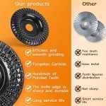 BLEKOO Angle Grinder Wood Carving Disc Set, for 4" or 4 1/2" Angle Grinder with 5/8" Arbor, Wood Shaper Carving Disc for Angle Grinder Attachments, Stump Grinder Teeth, Wood Shaping Tools