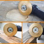 BGTEC Premium Wood Carving Disc Grinder Wheel Disc for Angle Grinder,3pcs 4" 100MM (Plane+Beveled+Arc) Stump Tool Grinding Wheel with 7/8"-5/8" Arbor for Cutting Shaping Grinding.