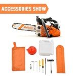 Gas Chainsaw 12 Inch Top Handle Chainsaw 25.4CC 2-Cycle Handheld Cordless Petrol Portable Gas Powered Chain Saw for Tree Wood Cutting