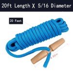 PR-20 Tree Pruner Rope Replacement, for Jameson Fiscar Big Mouth Manual Pole Saw & Tree Pruner,20 feet Long with a 5/16 inch Diameter(with Wooden Handle)