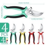 Lothee 4 Pcs Pruning Shears for Gardening Hand Garden Shears Heavy Duty Garden Clippers Hedge Plant Cutting Scissors Bypass Pruner Secateurs for Tree Trimming Bonsai Cutting Fruits Picking