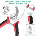 Lothee 4 Pcs Pruning Shears for Gardening Hand Garden Shears Heavy Duty Garden Clippers Hedge Plant Cutting Scissors Bypass Pruner Secateurs for Tree Trimming Bonsai Cutting Fruits Picking