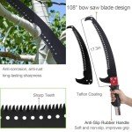 Pole Saws for Tree Trimming, 7.3-27 ft Tree Pruner Manual Pole Saw, Extendable Long Branch Trimmer Tree Pole Pruner Saw Blades and Scissors Set for Pruning Palms and Shrubs