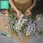 Lothee 4 Pcs Pruning Shears for Gardening Hand Garden Shears Heavy Duty Garden Clippers Hedge Plant Cutting Scissors Bypass Pruner Secateurs for Tree Trimming Bonsai Cutting Fruits Picking