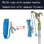 PR-20 Tree Pruner Rope Replacement, for Jameson Fiscar Big Mouth Manual Pole Saw & Tree Pruner,20 feet long with a 5/16-inch Diameter(with Wooden Handle)