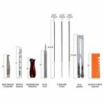 MEEIHUI 10 Piece Universal Chainsaw Sharpening Kit, Chainsaw Chain Sharpener with 5/32" (4 mm) 3/16" (4.8 mm) and 7/32" (5.5 mm) Round Files, Flat File, Depth Gauge, Filing Guide Holder, Handle.