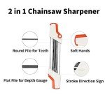 SIMSIN 2 in 1 Chainsaw Sharpener for 3/8" Saw Chain,Easy File Chain Saw Sharpener Tool