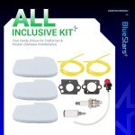 BlueStars 530057925 Air Filter Kit - For Poulan Craftsman 42cc Chainsaw P3314 P3416 P3816 P4018 PP4218A PP3416 PP3516 PP3816 PP4018 PP4218 530095646 Fuel Filter 530069247 Fuel Line Gasket Primer Bulb