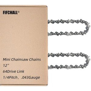 2 Pack 12 Inch Chainsaw Chain 1/4"LP Pitch .043" Gauge 64 Drive Links, Replacement Pole Saw Chain 12 inch Chainsaw Chains Fits for Stihl MSA120 C-B MSA140 C-B and More