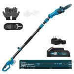Saker Pole Saw for Tree Trimming,Retractable Extension Pole 66.9-98.4Inch Electric Pole Saw, Multi-Angle Cordless Pole Chainsaw Battery Powered with 22V 2.0Ah Battery & Charger