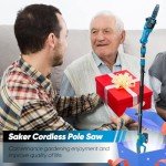 Saker Pole Saw for Tree Trimming,Retractable Extension Pole 66.9-98.4Inch Electric Pole Saw, Multi-Angle Cordless Pole Chainsaw Battery Powered with 22V 2.0Ah Battery & Charger