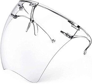 salipt 2 Pack Upgraded Anti-Fog Plastic Full Face Covering,Transparent Face Guard with Anti-Slip Nose Pad,Breathable Dust-Proof Nose Face Mouth Shield Protective for Unisex Adults Outdoor Activities