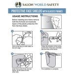 TCP Global Salon World Safety Replacement Face Shields Only (Pack of 10), Glasses Frames Not Included – Fits Most Brands, Ultra Clear, Full Face, Protect Eyes Nose Mouth, Anti-Fog PET Plastic, Goggles