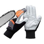 YARDMARIS Chainsaw Gloves, Classic ANTI-CUT Chainsaw Gloves, Leather Gloves, 12-Layers of Protection on Left Hand Back Only