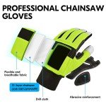 Vgo... 1Pair Chainsaw Gloves, 12-Layer Chainsaw Protection on Both Hands Back, Safety leather Work Gloves, Mechanic Gloves(GA9810CS,XXL,Green)