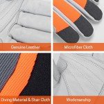 YARDMARIS Chainsaw Gloves, Classic ANTI-CUT Chainsaw Gloves, Leather Gloves, 12-Layers of Protection on Left Hand Back Only
