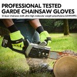 Vgo... 1Pair Chainsaw Gloves, 12-Layer Chainsaw Protection on Both Hands Back, Safety leather Work Gloves, Mechanic Gloves(GA9810CS,XXL,Green)