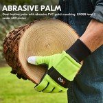 Vgo... 1Pair Chainsaw Gloves, 12-Layer Chainsaw Protection on Both Hands Back, Safety leather Work Gloves, Mechanic Gloves(GA9810CS,XXL,Green)