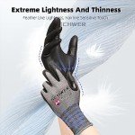 Schwer AIR-SKIN Cut Resistant Gloves AR5918 with Extreme Lightweight&Thin, Level 5 Wire Metal Gloves for Refined Work, Touch-screen, Fiberglass-free, 3D-Comfort Fit, Breathable, Black 1 Pair (L)