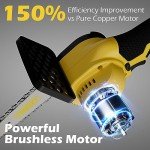 Mini Chainsaw 6-inch Cordless 3000mAh, Brushless Electric Handheld Chain Saws, Battery Powered Chainsaw Up To 100min X2, Tree Trimming, Branch Wood Cutting, Courtyard and Garden, Smart Speed By Troozy